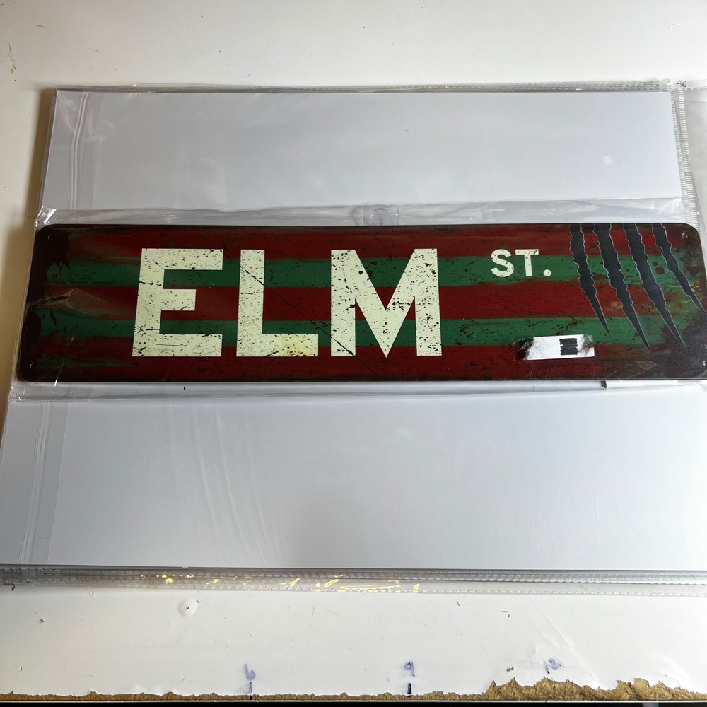 16.5" Metal Sign Red Green Freddy Krueger Elm St Horror Decor